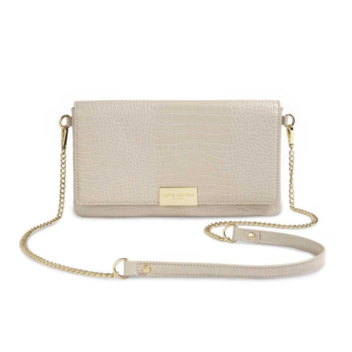 Katie Loxton Celine Faux Croc Fold Over Crossbody - Stone